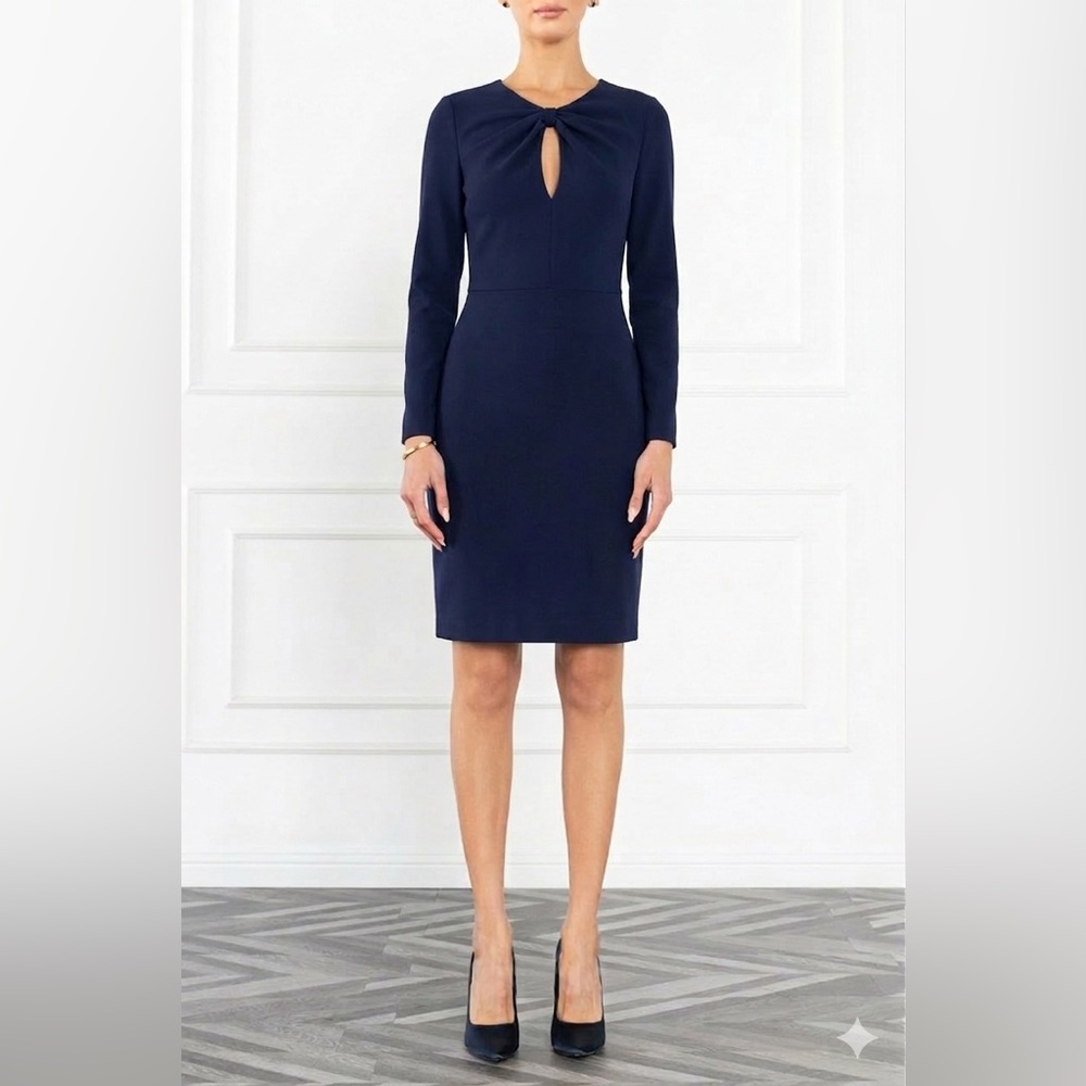 Black Halo Navy Blue Dress EUC Size 6